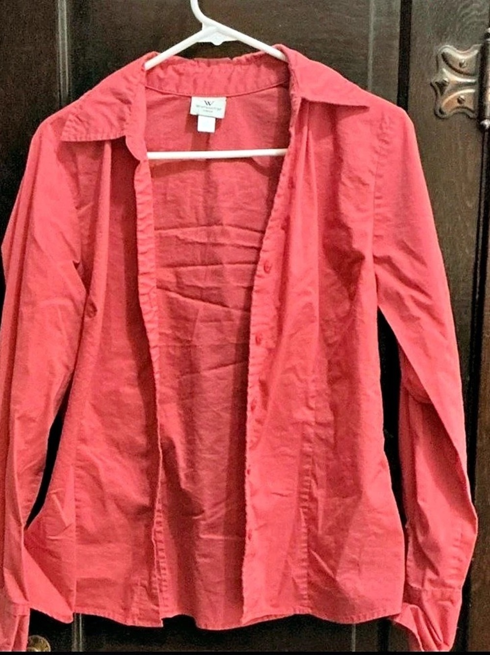 (133) Worthington Stretch Long Sleeve Button Down Shirt Women's Button Down Shir